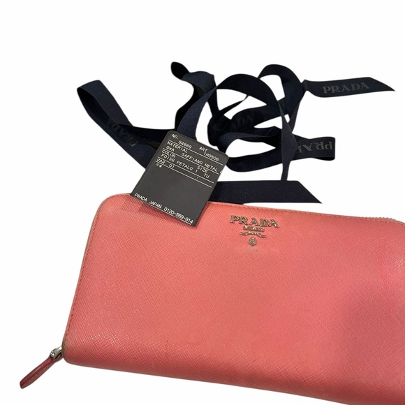 Prada Large Saffiano Leather Zip-Around Wallet | Petal Pink - Picture 8 of 14